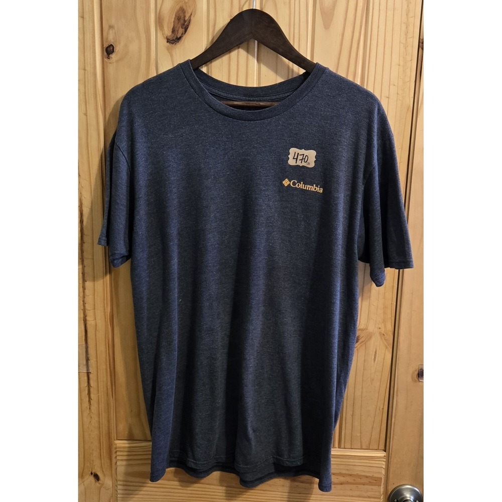 Columbia Mens T Shirt Size XL Grey with Graphic Logo Short Sleeve Crew Neck